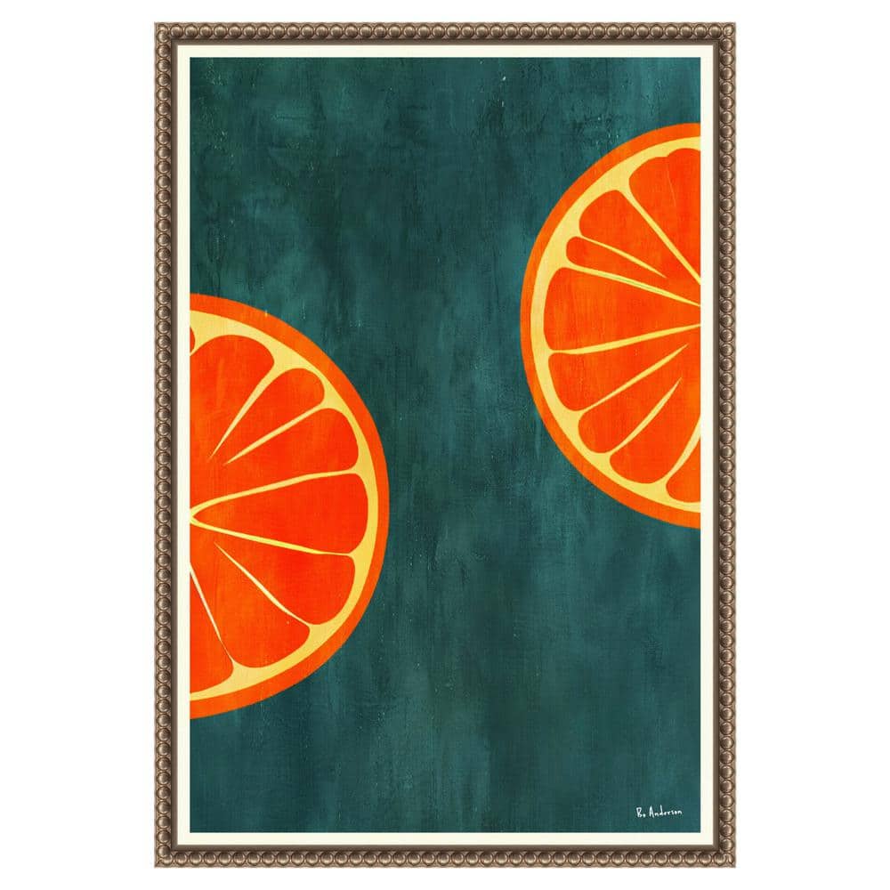 Orange Slices Abstract Canvas Print with Bronze Frame