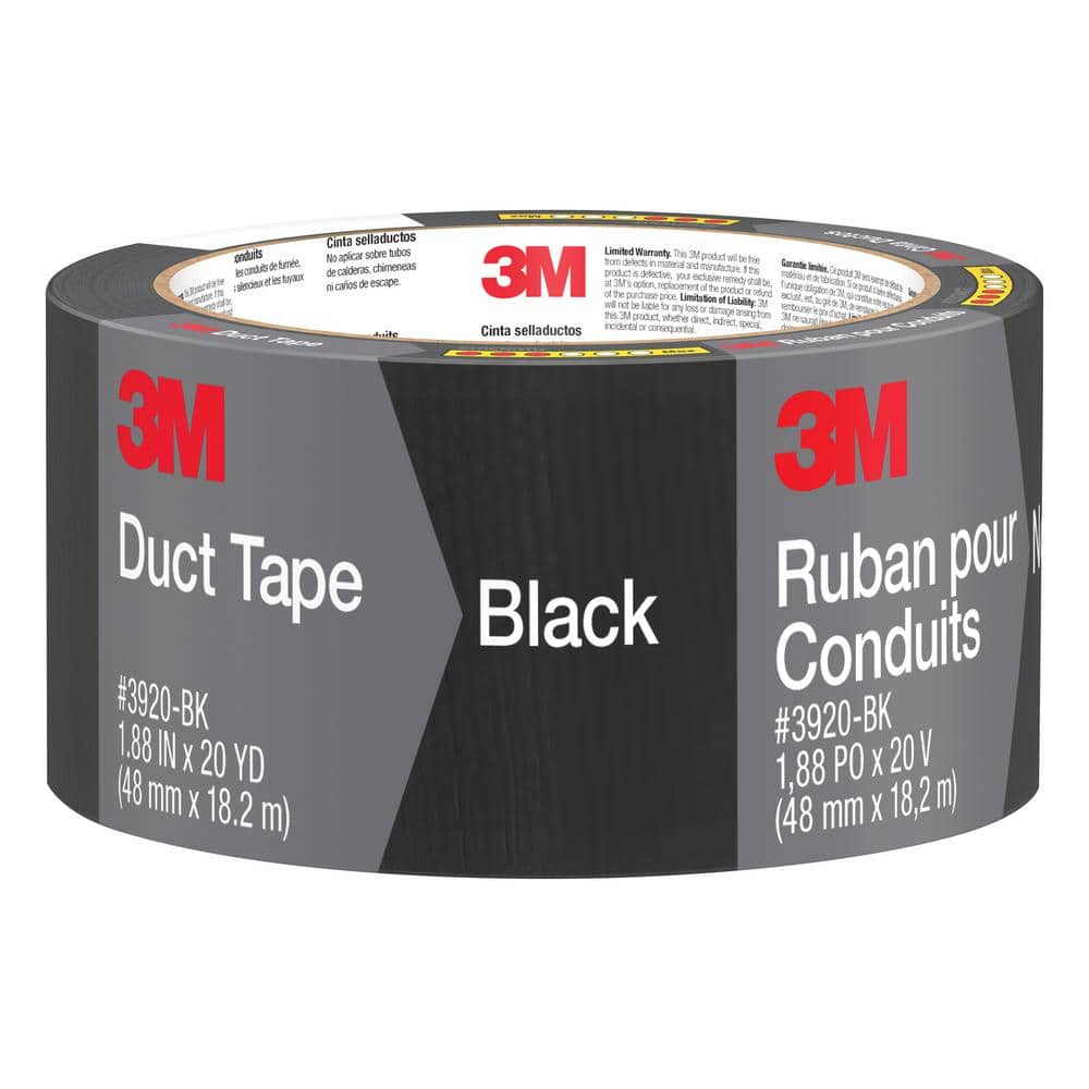 Duck Brand 1.88 in. x 20 yd. Black Colored Duct Tape for Craft and Repair  Projects