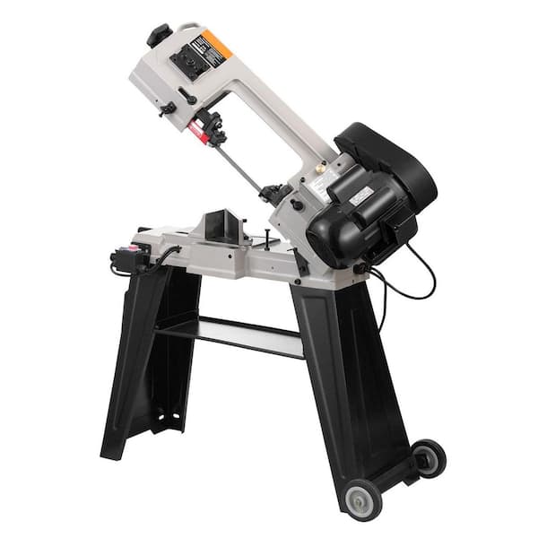 SKYSHALO Metal Horizontal Band Saw, 110-Volt Metal Vertical Cutting Bandsaw with 550-Watt Motor, 4 in. x 6 in. Rectangular