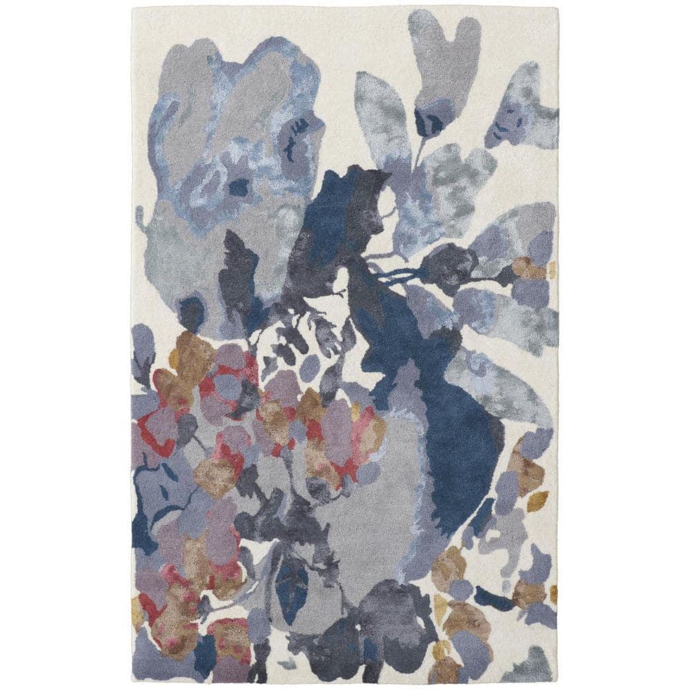Blue,  Gray,  Pink 8 ft. x 10 ft.  Tufted Floral Wool Indoor Area Rug price history on PriceWatchPro