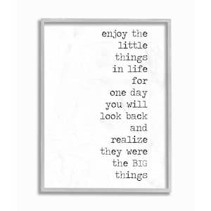 11 in. x 14 in. "Enjoy Family Home Inspirational Word Black And White" by Anna Quach Framed Wall Art