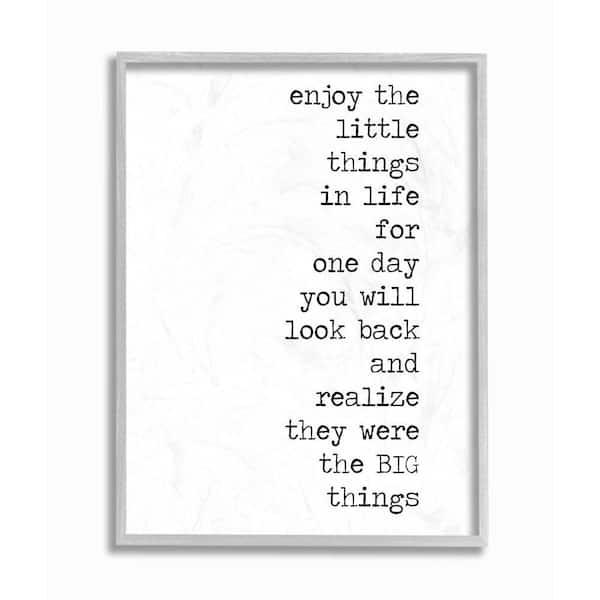 Stupell Industries 11 in. x 14 in. "Enjoy Family Home Inspirational Word Black And White" by Anna Quach Framed Wall Art