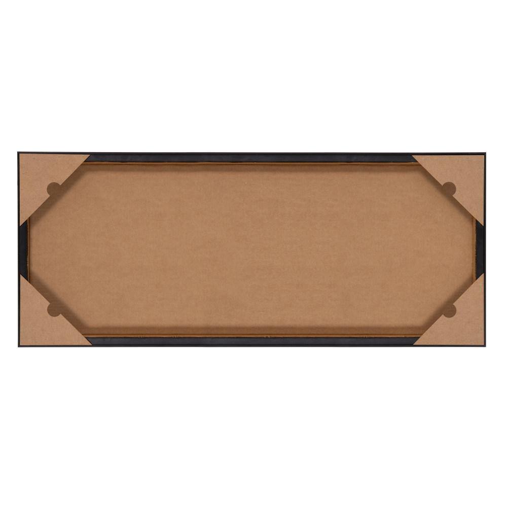 Gray and Beige Abstract Canvas Print with Rustic Frame, 18" x 40"