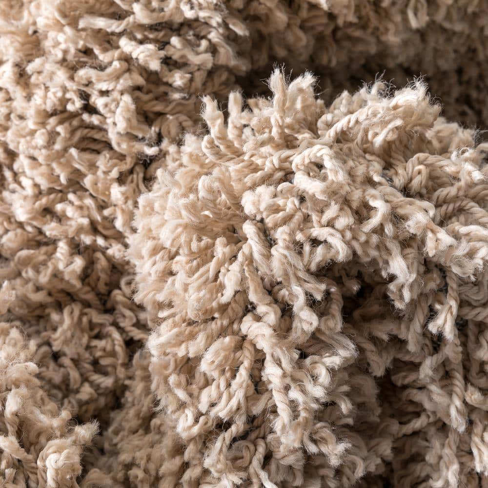 Seafoam Green Rectangular Shag Synthetic Area Rug 5' x 7'