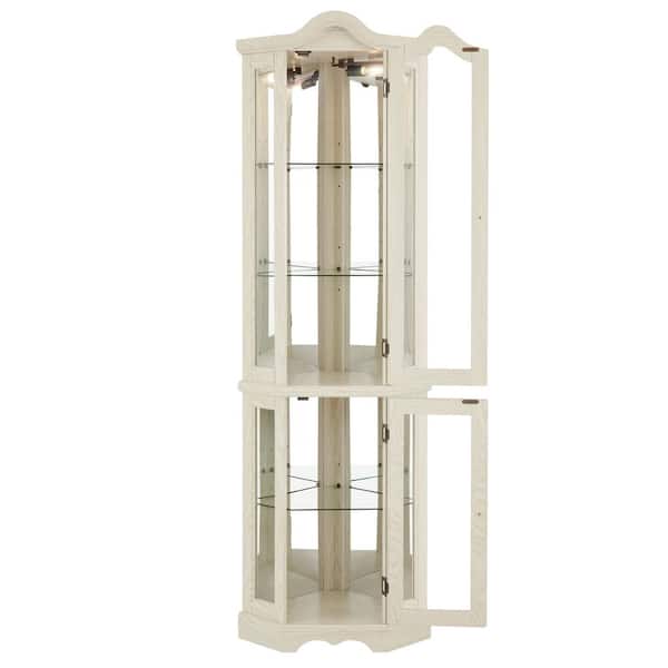 21.65 in. W x 15.94 in. D x 70.28 in. H Bathroom White Linen Cabinet