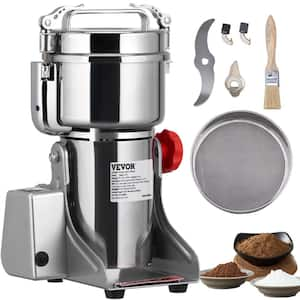 Electric Grain Mill Grinder, Stainless Steel Silver 10.6 oz Blade 3750-Watts Commercial Coffee Grinder