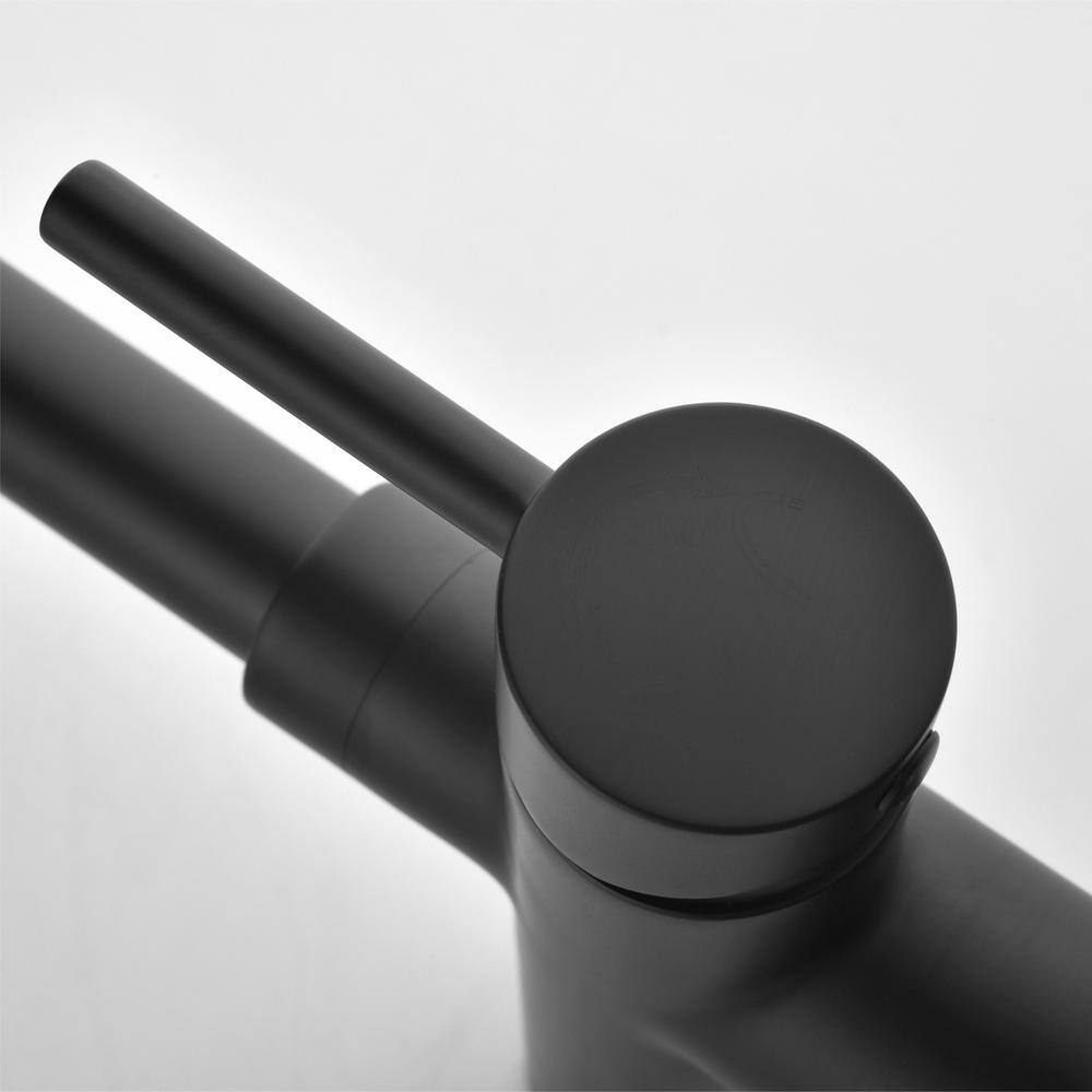 Matte Black Stainless Steel Freestanding Tub Filler with Hand Shower