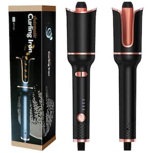 12 in. Automatic Rotating Curling Wand Hair Curler Ceramic Curling Iron in Black - 1-Pack