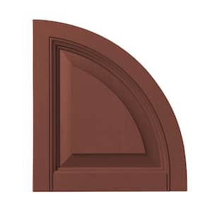 15 in. x 17 in. Polypropylene Raised Panel Red Arch Shutter Top Pair