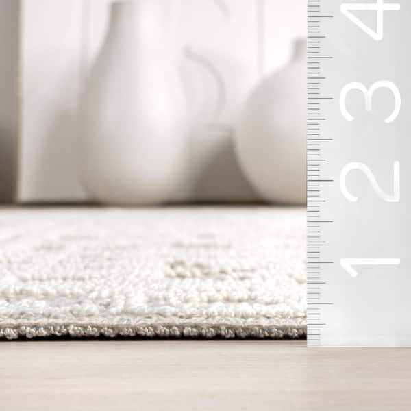 Amity  Light Grey 7 ft. 10 in. x 10 ft. Abstract Machine Washable Area Rug