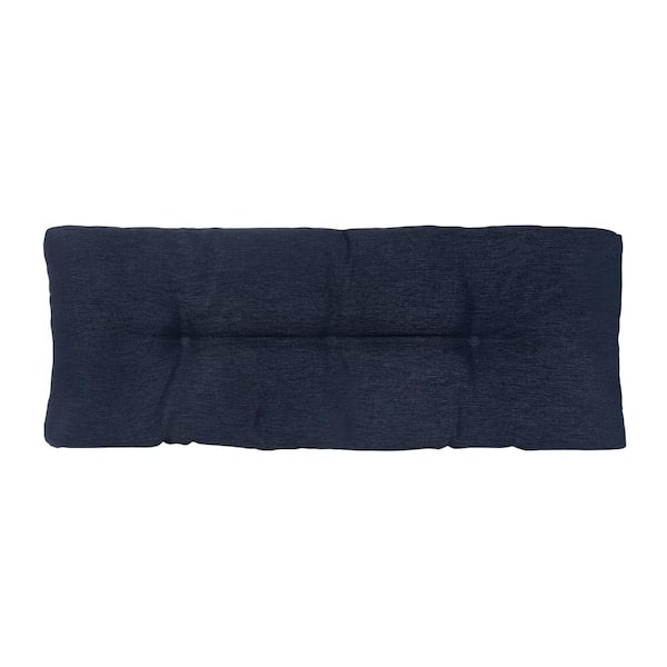 Unbranded The Gripper Tufted 36 in. Omega Indigo Universal Bench Cushion