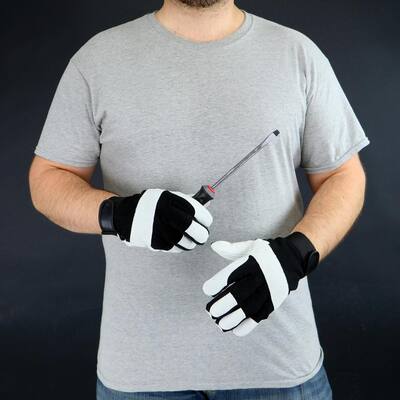 Men's Large Split Cowhide Leather Drive Gloves
