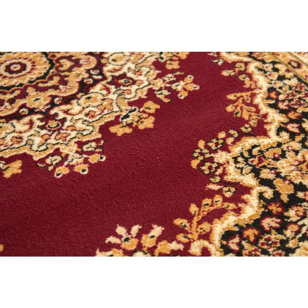 Dallas Floral Kirman Burgundy Rectangular 5' x 7' Synthetic Rug