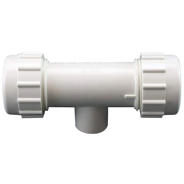 Apollo 3/4 in. x 3/4 in. PVC Compression Tee Fitting with 1/2 in. FIP Branch