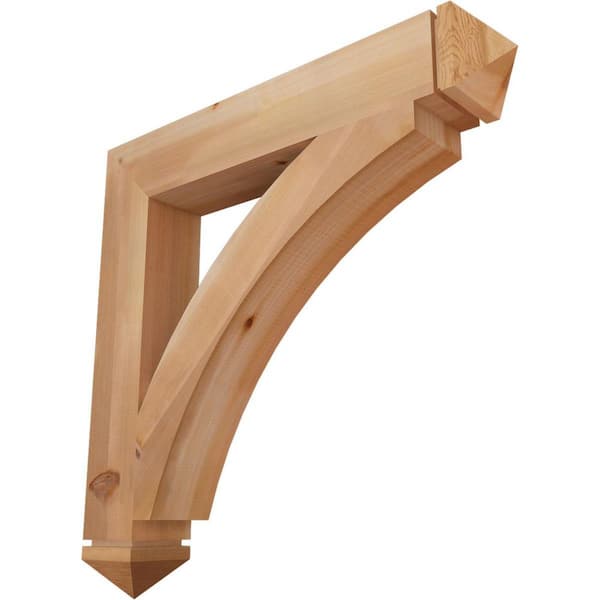 Ekena Millwork 5-1/2 in. x 38 in. x 38 in. Western Red Cedar Thorton Arts and Crafts Smooth Bracket