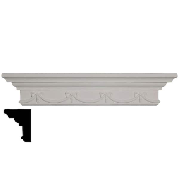 Ekena Millwork 16-1/8 in. x 22-3/4 in. x 4-3/8 in. Polyurethane Versailles Corner Shelf