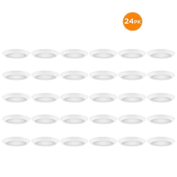 24-Pack 8 in. LED Surface Mount Downlight Flush Mount Disk Light Fixture, 900-1200-1500LM, Selectable CCT 2700K-5000K