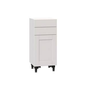 Shaker Assembled 15x34.5x14 in. Shallow Base Cabinet with Two 5 in. Metal Drawer Box in Vanilla White