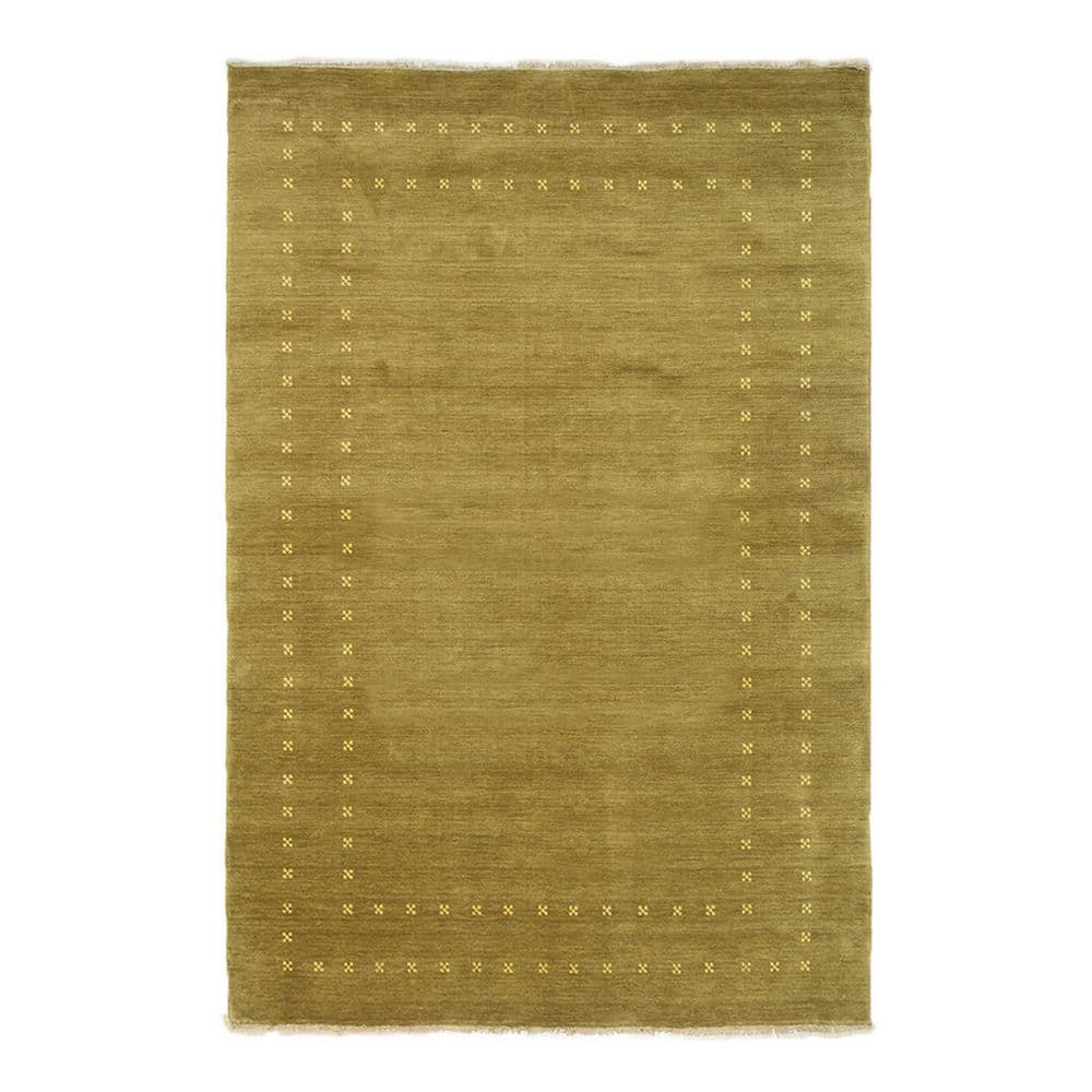 Green Hand-Knotted Wool 9' x 12' Area Rug
