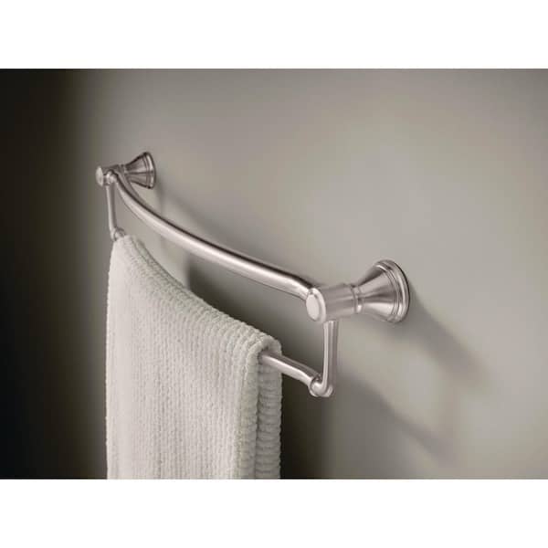 Traditional 24 in. Wall Mount Towel Bar with ADA Compliant Bathroom Balance Assist Bar in Brilliance Stainless Steel