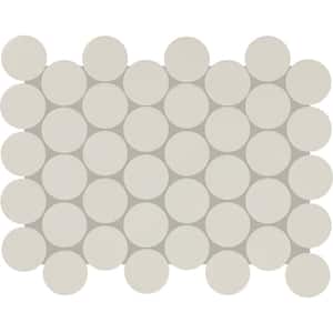 Restore Aspen White 3 in. x 3 in. Glazed Ceramic Jumbo Penny Round Mosaic Tile Sample