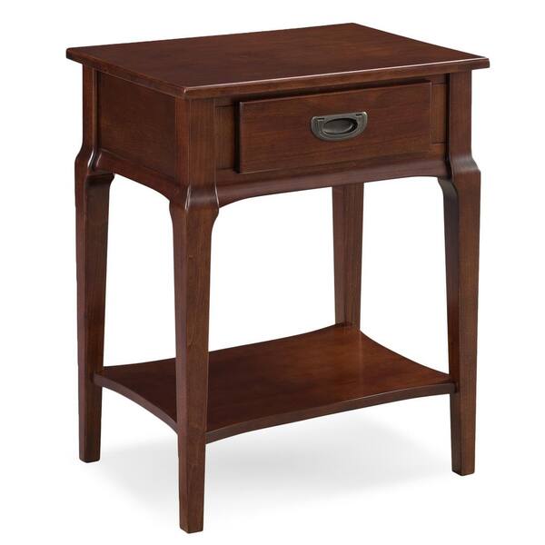 Leick Home Stratus Hardwood Nightstand With Drawer 22022 - The Home Depot