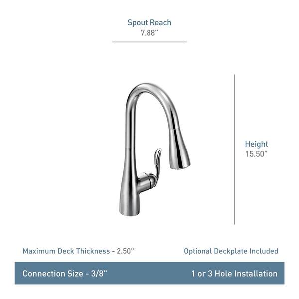 Moen Arbor Spot Resist Stainless 1-Handle Deck-Mount Bar and Prep Handle Kitchen Faucet