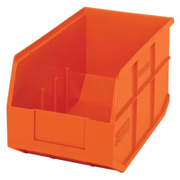 QUANTUM STORAGE SYSTEMS Stackable Shelf 14-Qt. Storage Tote in Orange (12-Pack)