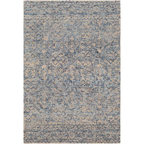 Livabliss Newcastle Blue Tribal 4 ft. x 6 ft.Indoor Area Rug