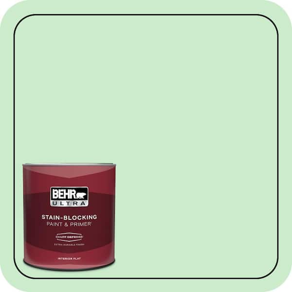 BEHR ULTRA 1 qt. #P390-2 Chilled Mint Extra Durable Flat Interior Paint & Primer