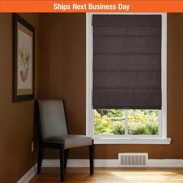 Cordless Blackout Fabric Roman Shade 27X64 Coffee