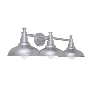 8.75 in. Silver Outdoor Hardwired Barn Sconce with No Bulbs Included