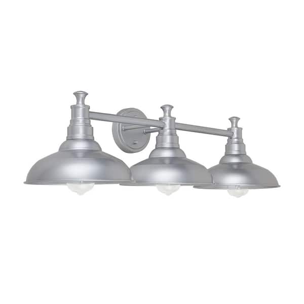 Unbranded 8.75 in. Silver Outdoor Hardwired Barn Sconce with No Bulbs Included