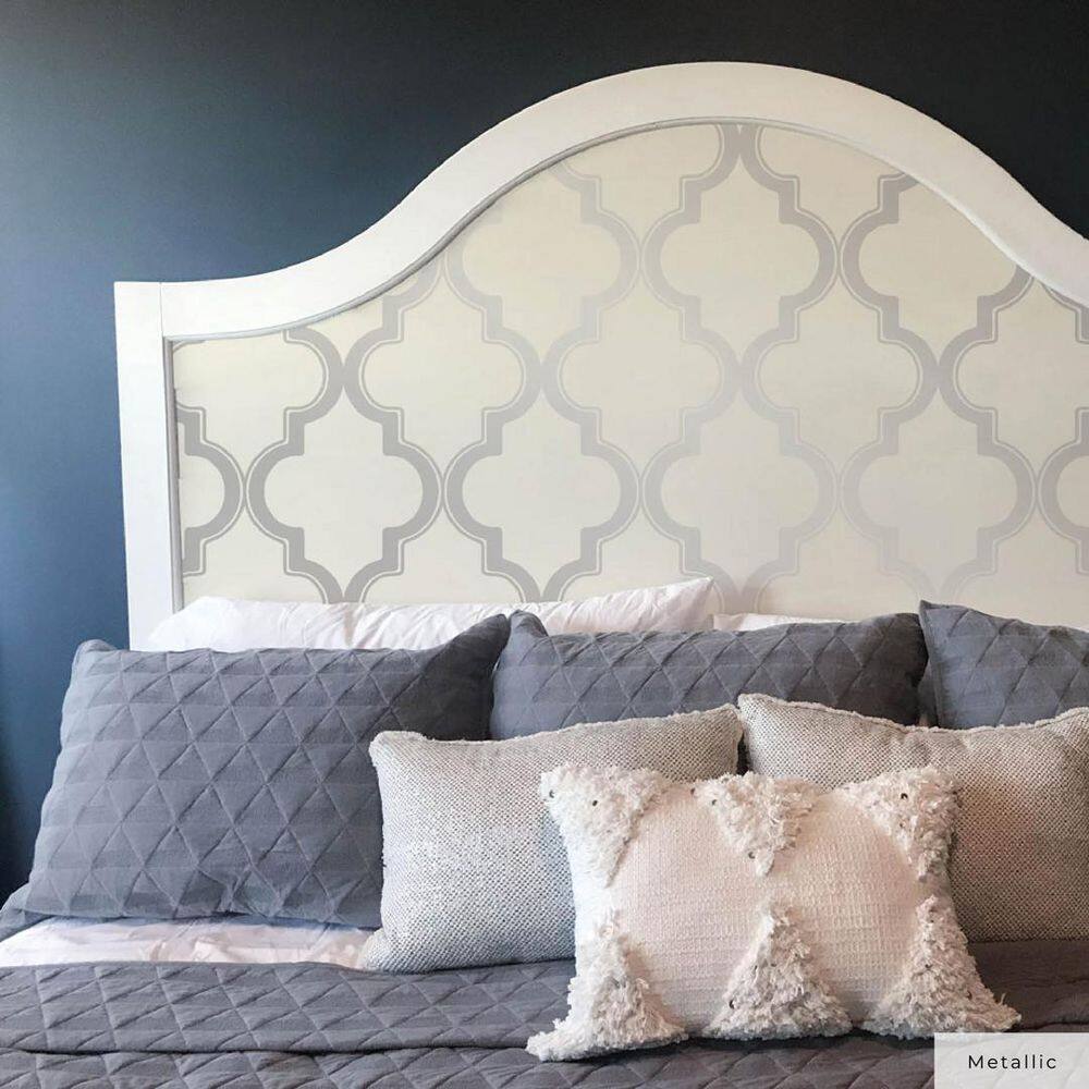 Cream and Metallic Silver Vinyl Peel and Stick Wallpaper Roll