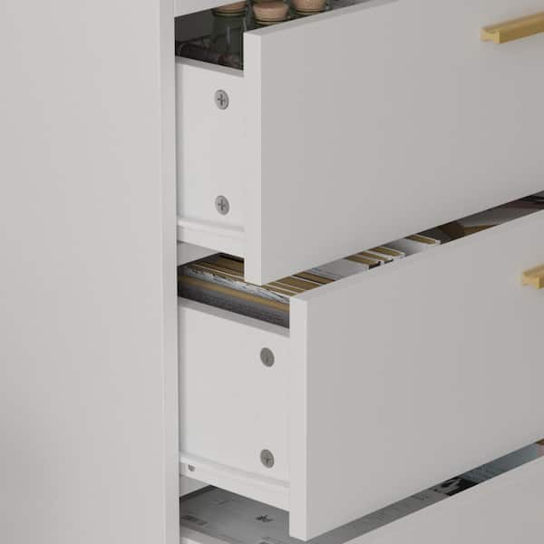 beetje Interpretatief De vreemdeling FUFU&GAGA 4-Drawers White Wood Chest of Drawer Accent Storage Cabinet  Organizer with Metal Leg 37.5 in. Height KF200052-02 - The Home Depot