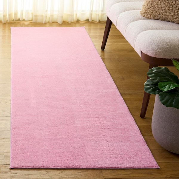 Loft 2 ft. x 7 ft. Pink Modern Solid Washable Runner Rug