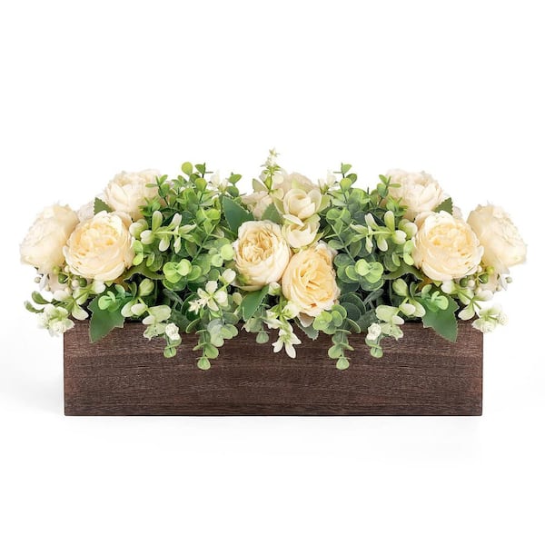 3.1 in. Yellow Wood Christmas Centerpiece