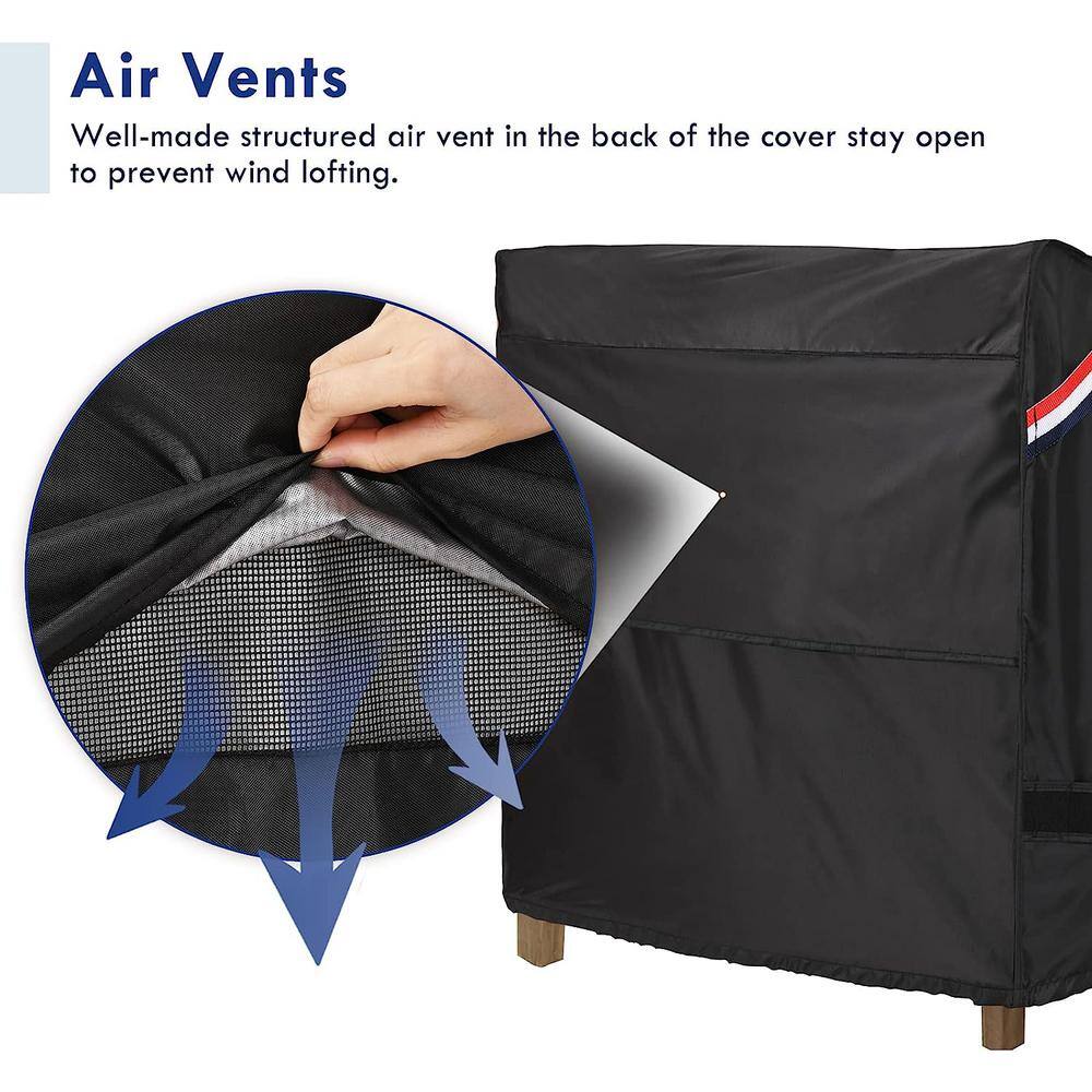 Black Waterproof Oxford Patio Chair Covers, 32W x 37D x 36H, 2 Pack