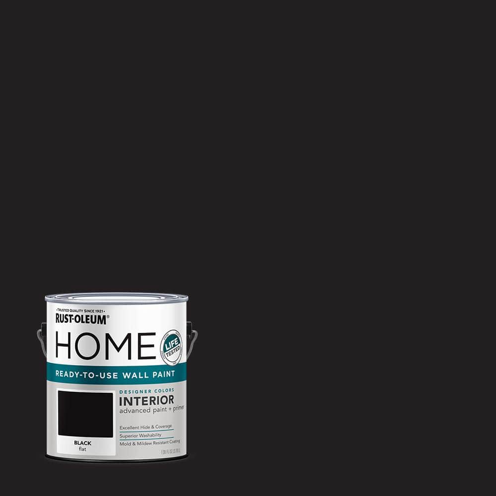 Rust Oleum Home 1 Gal Flat Black Interior Wall Paint 2 Pack The Home Depot
