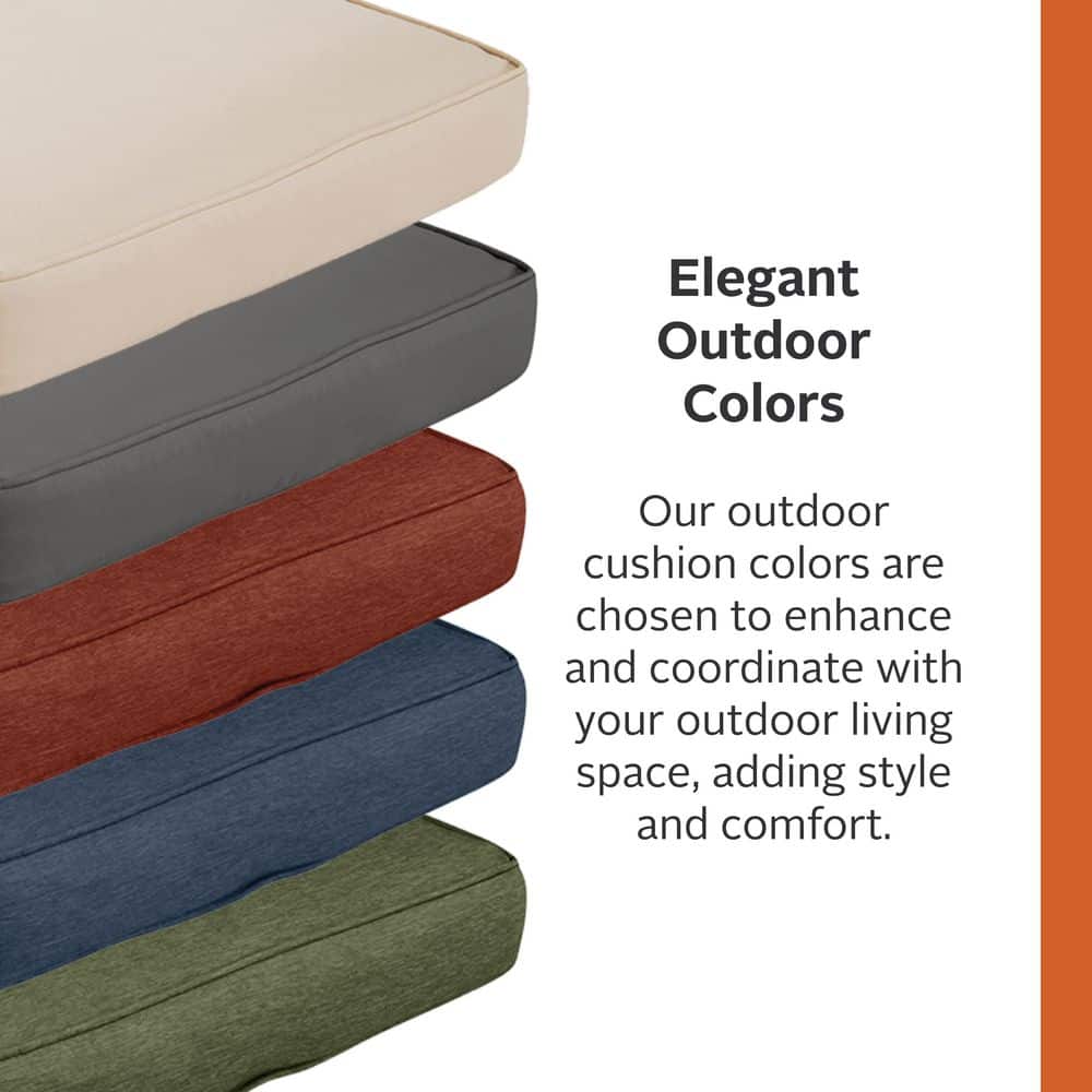 Heather Grey FadeSafe 48" Patio Bench Cushion with Water-Resistant Coating