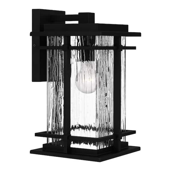 Quoizel McAlister 1-Light Earth Black Hardwired Outdoor Wall Lantern Sconce