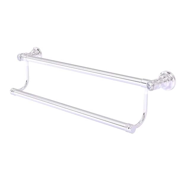 Allied Brass Carolina Crystal Collection 30 in. Wall Mounted Double Towel Bar in Satin Chrome