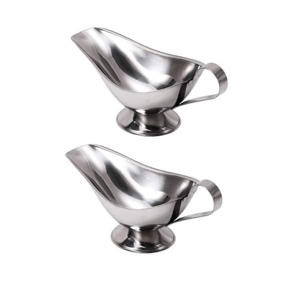 5 oz Stainless Steel Gravy Boat with Handle and Lip for Sauces, Dressings and Gravies, Set of 2 2Pcs