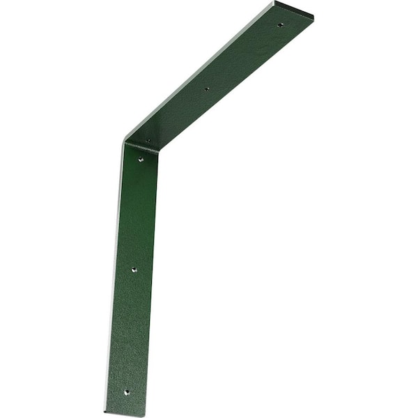 Ekena Millwork 14 in. x 2 in. x 14 in. Steel Hammered Deep Green Hamilton Bracket