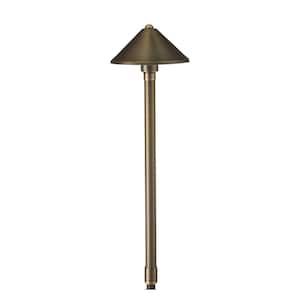Low Voltage Cast Brass Conehead Path Light with 3-Watt 2700K LED Bulb