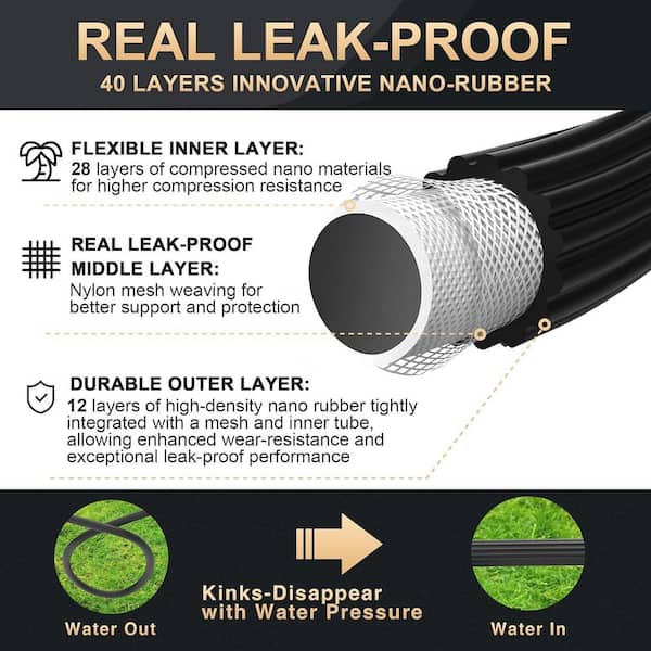 Flexi Hose 3/4 in x 50 ft. with 8 Function Nozzle Expandable