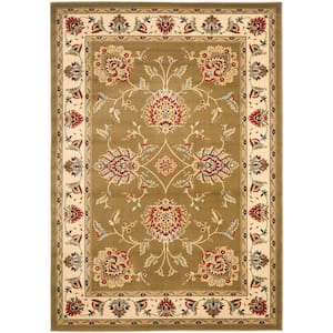 Lyndhurst Green/Ivory 5 ft. x 8 ft. Border Floral Geometric Area Rug