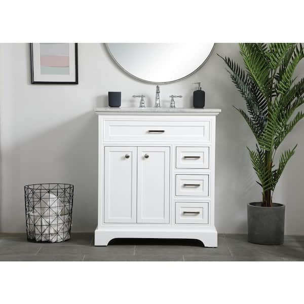 24 inch Adelina Corner Antique Bathroom Vanity White Wood Finish , listavanities