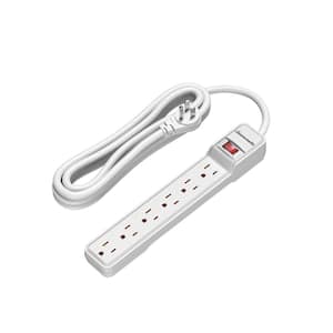 15 ft. 6-Outlet Surge Protector Power Strip, 500 Joules, White