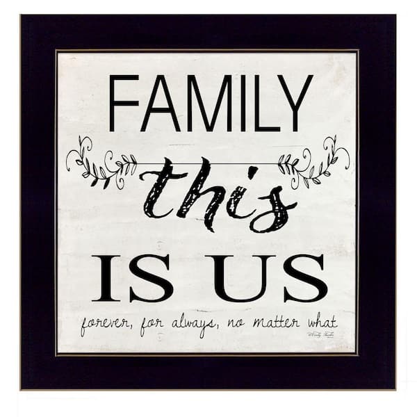 HomeRoots Family This Is Us by Unknown 1 Piece Framed Graphic Print Typography Art Print 14 in. x 14 in. .